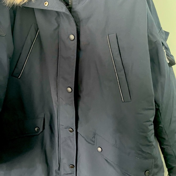 Alpine North Women's Laurentian Navy Parka Coat with Faux Fur Trim 3X - Picture 8 of 8